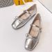2025 Fall New French Style Mary Jane Shoes For Women, Square Toe, Shallow Mouth, Flat Sole, With Bow Strap_vogvips.com