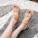 Sandals For Women Wearing Summer New Korean Style Fashionable Cross Strap Instagram Thick Soled Roman Shoes_vogvips.com