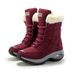Tactical Boots Women's Waterproof High-top Warm Fur Outdoor Hiking Shoes_vogvips.com