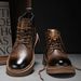 Live Martin For Men British Style Genuine Leather High-top Trendy Versatile Mid-top Work Short Boots_vogvips.com