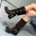 2024 Cowhide Leather Womens Y2k Retro Detachable Bucket Motorcycle Boots Brown Buckle Strap With Boots241018_vogvips.com