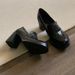 High Heeled Loafers Women S Small Leather Shoes Simple One Pedal Commuting Silent Single_vogvips.com