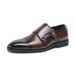 Business Double Buckle Monk Black Formal Professional Leather Office Men's Wedding Shoes_vogvips.com