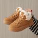 Fleece High-top Casual Shoes Women's Warm Sneakers Student Cotton Shoes_vogvips.com