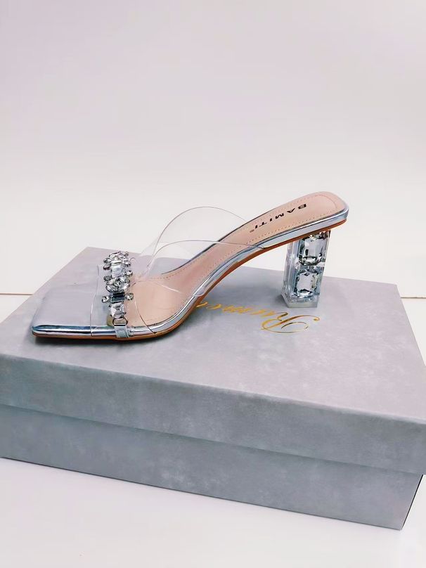 Fairy-style Transparent Sandals Women, High-heeled, Chunky Heel, Square Toe, Rhinestone Strap, New Summer European And_vogvips.com