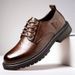 Euro Step Men's Casual Autumn New British Style Business Leather Slip-On Soft Sole Work Driving Shoes_vogvips.com