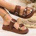 Plus Size Platform Beach Sandals For Women, Suitable For Outdoor Wear, Summer New Style Buckle Flip Flops_vogvips.com