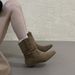 2026 Women's Spring/Autumn Retro Height-Increasing Khaki Ankle Paired With Skirts, Slouch Boots, Pointed Toe Chelsea_vogvips.com