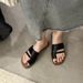 Plus Size Toe Post 2024 Summer New Korean Style Simple One-Strap For Women Beach Roman Sandals_vogvips.com