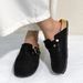 Women's Shoes Internet Celebrity Independent Station Large Size Rhinestone Buckle Sandals Summer Style Outer Wear Baotou Back Empty Women's Shoes Sandals 45 Size_vogvips.com