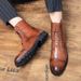 European Warm Series 48 Large Size 2021 Autumn Winter New Fashion Martin Trendy Men's Shoes High-top Leather Boots_vogvips.com