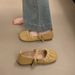 French Style Pearl Mary Jane For Women 2025 Spring New Fairy Evening Wind Large Size Soft Sole Ballet Grandma Shoes_vogvips.com