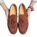 New Le Fu Men, Korean Version, Trendy British Tassel Men's Suede Frosted Leather, Bean Shoes, And Small Leather Shoes_vogvips.com