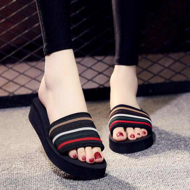 Free Freight 2026 New Women's Summer Thick Slope Heel Casual Word Slippers Foam Sandals Fashion Wear Sponge Bottom Beach_vogvips.com