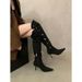 Pointed Toe Suede Slim Over-the-Knee For Women 2025 New Autumn Winter Khaki Color Slouchy Long Tube Riding High Heel_vogvips.com