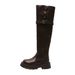 2025 Autumn Winter New Small Size Leg Knight Black Thick Sole High Long Boots For Women_vogvips.com