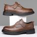 Men's British Style Business Work Trendy Versatile Sole Soft Leather Low-top Casual Shoes No-tie_vogvips.com