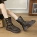 Platform Melad Mid-Calf Short For Women 2025 Autumn Winter New British Style Brown Chunky Heel Two-Way Martin Boots_vogvips.com