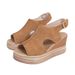 and Style Thick-Soled Women's Shoes Summer Hollow Fish-Mouth Wedge_vogvips.com
