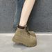 Thick-Soled Height-Increasing Short British Style Martin For Women 2025 Autumn New Casual Lace-Up Yellow Boots_vogvips.com