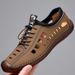 Summer Men's Casual Versatile Sandals, Perforated Wear-resistant Cowhide Comfortable Soft Sole, Breathable Shoes, New_vogvips.com