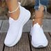 Women's Slip On Sneakers Breather White Women Casual Sneaker Sports Comfortable Vulcanize Shoes Female_vogvips.com