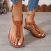 Women's Shoes Summer Small Sandals For Women Flat Large Size Sandals Simple Clip Toe Beach Sandals For Outdoor Wear_vogvips.com