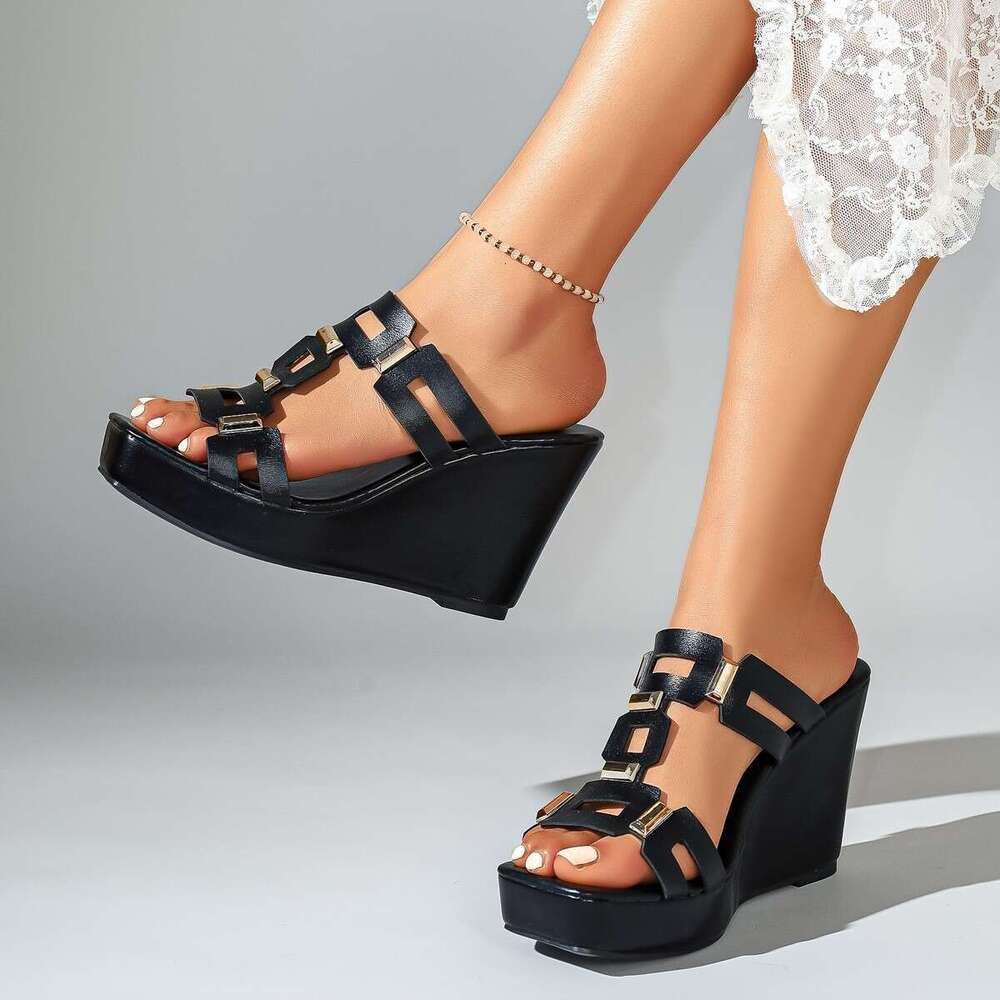 Sandals Women Summer Wedges Slides Slippers Breathable Party Slip Waterproof Pool Luxury Shoes_vogvips.com