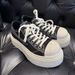Original Cross Flower High Version S Dark Night Meteor Leather Sneakers Black And White Contrast Casual Board Shoes 25_vogvips.com