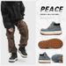 Men's Shoes Niche Q Version Boots Denim High Top Shoes Retro Thick Bottom Heightening Men's Shoes_vogvips.com
