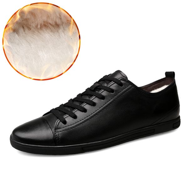 Hollow Board Shoes Men's Velvet Cotton Cowhide, Soft-soled Casual Men's Shoes Breathable Low-top White Shoes_vogvips.com