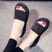 Summer New Fashion High Heel One-Strap Slippers Thick Sole Platform Solid Color Outdoor Beach Women's Wedge_vogvips.com