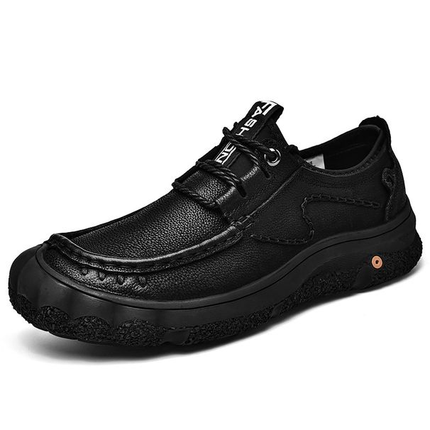 Men's Work Shoes Autumn And Winter Genuine Leather Soft Sole Non-Slip First Layer Cowhide Men's Shoes Closed-Toe Outdoor_vogvips.com