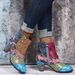 2023 Foreign Trade Plus Size European And American Bohemian Women's Martin Ethnic Style Casual Retro Patchwork High Heel_vogvips.com