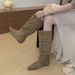 2026 New Summer Model Height-Increasing Hollow Soft Leather Mid-Heel Long Wedge Mesh Breathable High-Tube Boots_vogvips.com