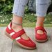 Women's Sports Shoes New Striped Shallow Mouth Soft Soled Loafers Comfortable Casual Shoes_vogvips.com