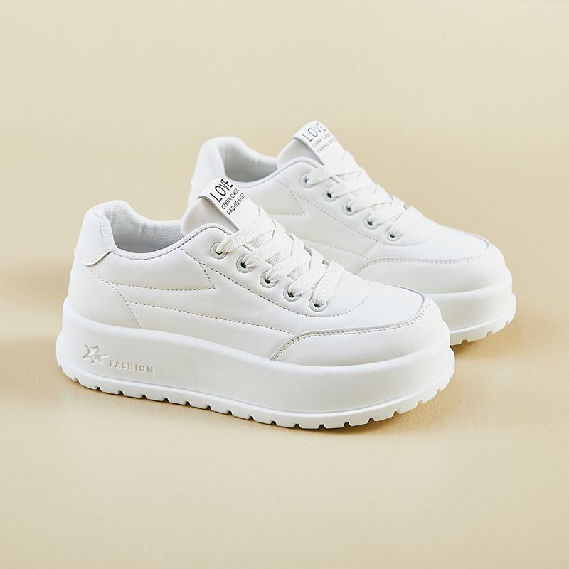 Little White Shoes Female Students Thick-soled Heightening Shoes Sports Board Shoes Casual_vogvips.com