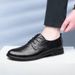 First Layer Shoes Formal Leather Shoes Men's Work Lace-up Shallow Mouth Men's Shoes_vogvips.com