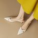 Women's Closed-toe Sandals 2025 Summer French Style Elegant Backless Kitten Pointed Toe Shallow Cut Stiletto High Heel_vogvips.com