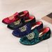 Cross-border Men's Embroidered Loafers For Men, Summer Non-smelly Slip-on Round-toe Casual Shoes, Trendy Brand_vogvips.com
