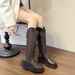 Plus Size Shoes 41-43 Wide Feet V-Cut Thick Sole Over-the-Knee Women's Autumn Winter Fashion Slim Long Tube Riding Boots_vogvips.com