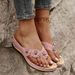 Sandals 2025 Summer New Three Flower Slippers Thick Bottom Drag Clip Toe Beach Flip-flops Women Sandals_vogvips.com