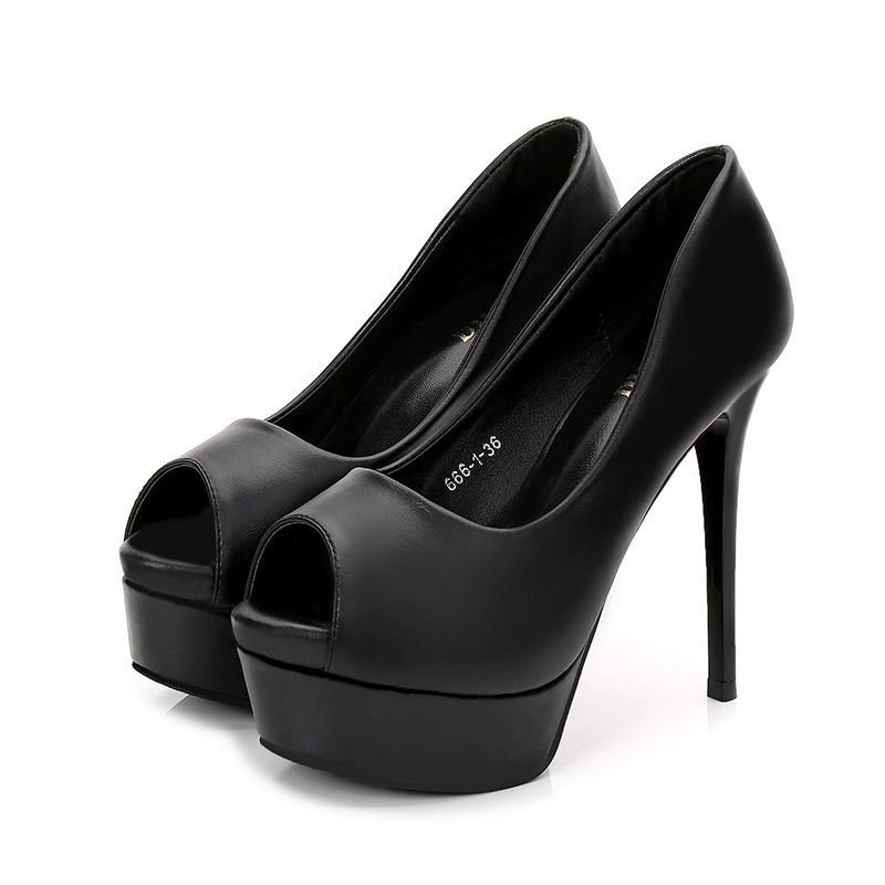 New Arrivalfashionfashiontrendysexybusiness High Heels Waterproof Platform Shallow Mouth Fish Mouth Casual Women's Heels_vogvips.com