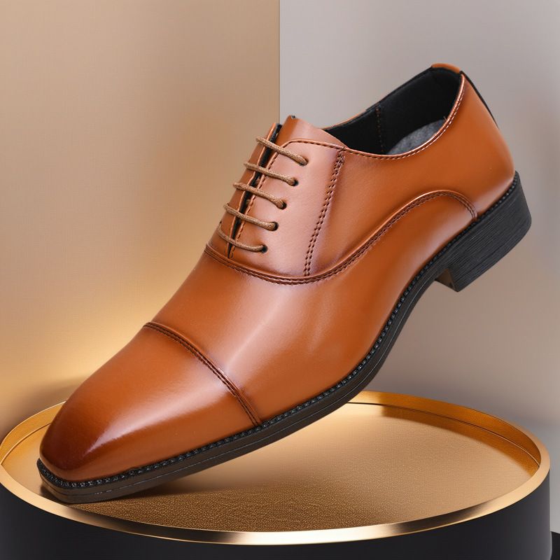 Autumn Three Joint Leather Breathable Business Formal Men's Youth Versatile Wedding British Oxford Shoes_vogvips.com