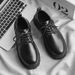 Business leather men's fall 2023 new young British style students thick soled suit men all wear fashionable shoes_vogvips.com