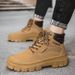 Martin Boots Men's High-top Tooling Boots Leather Retro Style Big Yellow Boots Can't Be Kicked Badly_vogvips.com