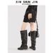 Women's Style Pleated Slimming Slouch Boots Above The Knee Slip-On Fashion Autumn Leg Boots Runway_vogvips.com