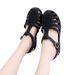 Summer Women's Open-toe For Outdoor Wear, Plastic Flat Sa, Versatile Hollow-out Beach Shoes, Candy-colored Roman_vogvips.com