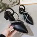 Fashion Sandals For Women Fairy Style 2025 New Summer Closed Toe Chunky Heel Rhinestone High Heels Matching Skirt_vogvips.com
