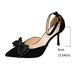 2026 Summer New Thin Heel Single With One-Strap Buckle, Hollow Pointed Toe High Heels, Fashion Bowknot Women's Shoes_vogvips.com